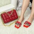Handbag 2021 Fashionables Sandal With Handbag Sets Summer Lady's Sandals And Purse Matching Shoe Match