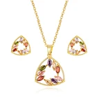Free Sample Simple Design Dubai Brazilian Gold Plated Necklace Earrings Jewelry Pendants Making Set