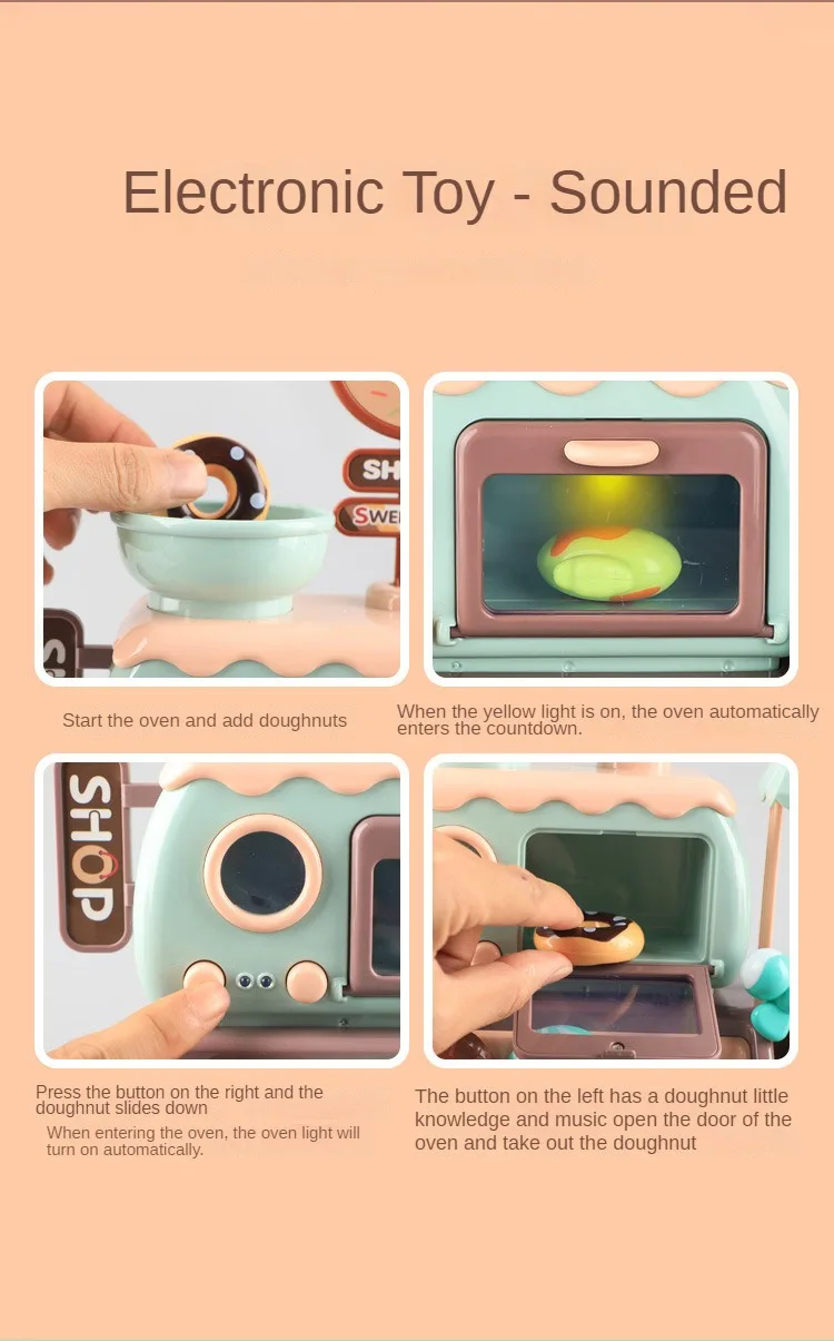 Pretend Play Toddlers Donut Store Set For Kids Role Play Game,Cash