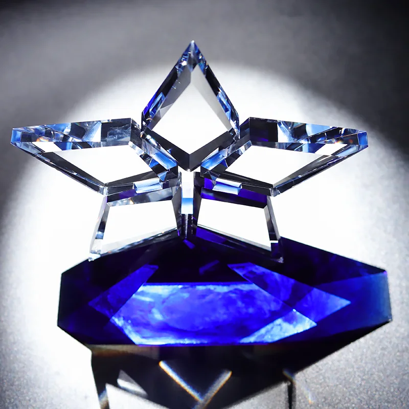 New Arrive Star Design Crystal Champions League Award With Customized Logo supplier