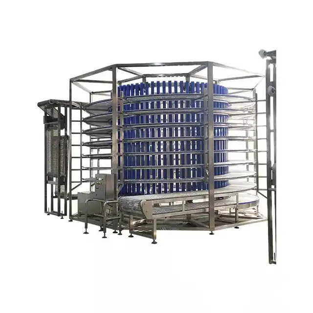 Twin Spiral Cooling Tower Suit Screw Conveyor Conveyor System POM Modular Plastic Conveyor Belt Stainless Steel Food