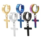 Stud Earrings New 2021 Punk Cross Stainless Steel Man Stud Earrings For Party Hip Hop Jewelry