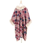 Capes Knitted Fur Cape Fashion Design Women Plaid Knit Poncho Other Scarves Pashmina Scarf Shawl Faux Fur Capes
