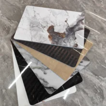 Bendable marble sheet fiberboard co-extruded material cladding crystal fiber panel board bamboo charcoal wood veneer marble