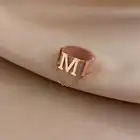 Ring New Design Letter M Titanium Chain Grip Dangle Women Ring