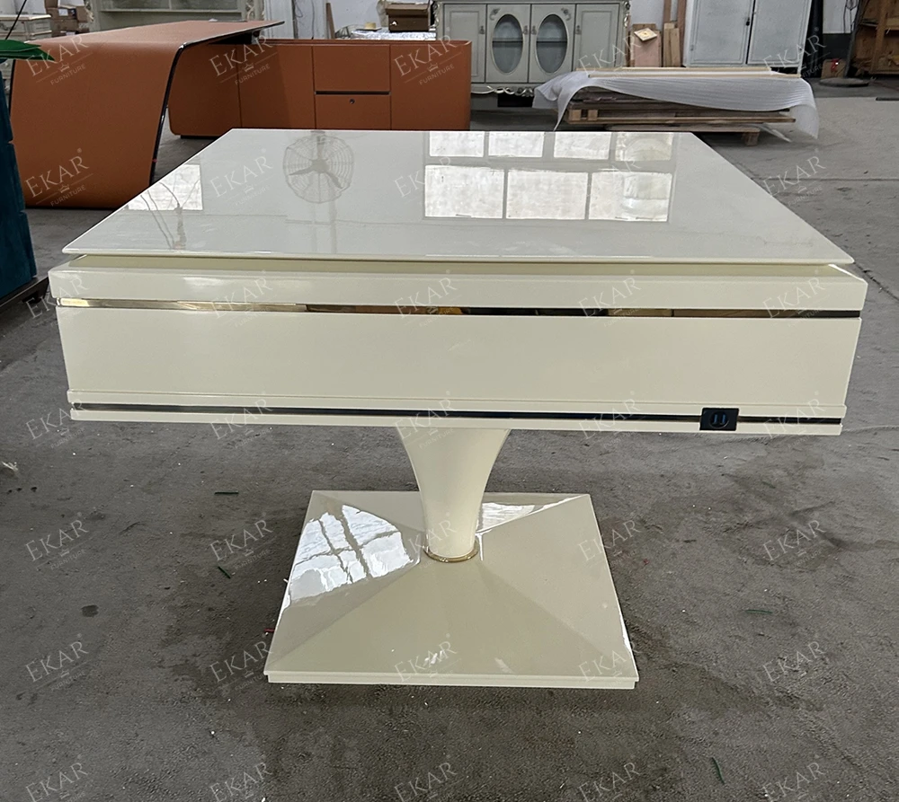 product modern mahjong table with felt surface and wooden frame-9