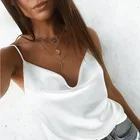 Vest Wholesale Hot Style Women's Solid Color Sexy Backless Sling Vest Silk Chiffon T-shirt Top
