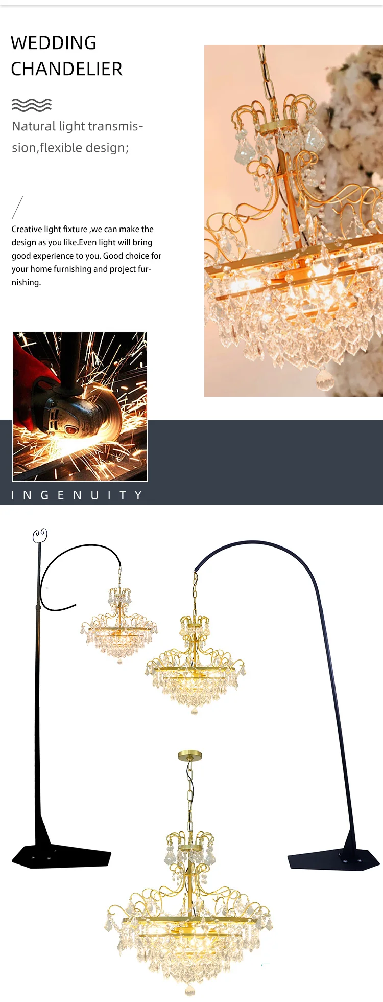 lc0918 wholesale wedding decoration road guid chandelier stand for wedding props floor lamp-1