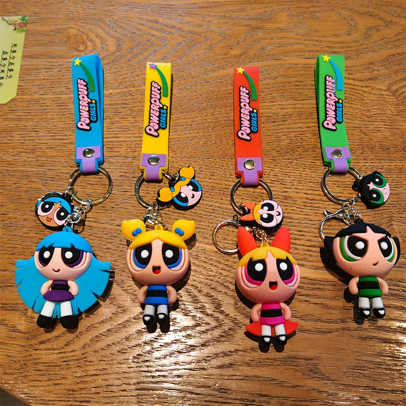 Botu Custom Gifts The Powerpuff Girls Keychain Kawaii Anime Cute