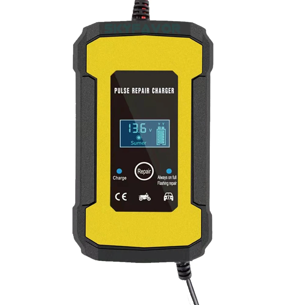 Automatic Intelligent 12V battery charger 12V 6A fast Pulse Repair lead acid battery charger for car motorcycle truck batteries