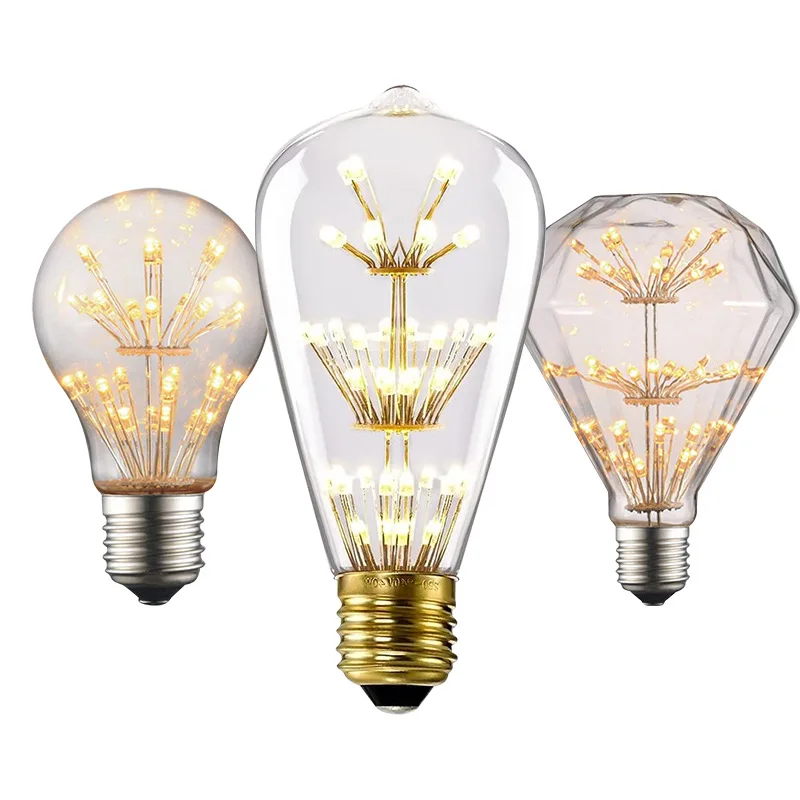 LED Edison Filament Light  Bulb Brown Golden G80 G95 G125 4W 6W 8W Warm White Dimmable E27 AC 220V Dimmer Restaurant Bedroom