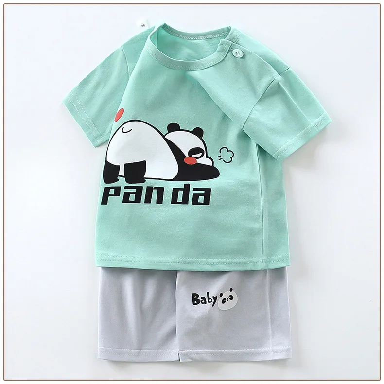 Summer Baby Boy Sets 2023 Girl Clothing Pjs Suit 100 Cotton Tshirt And