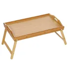 Tray Table With Bed Tray Table With Folding Legs Serving Breakfast In Bed Or Use As A TV Table Natural Bamboo Snack Tray