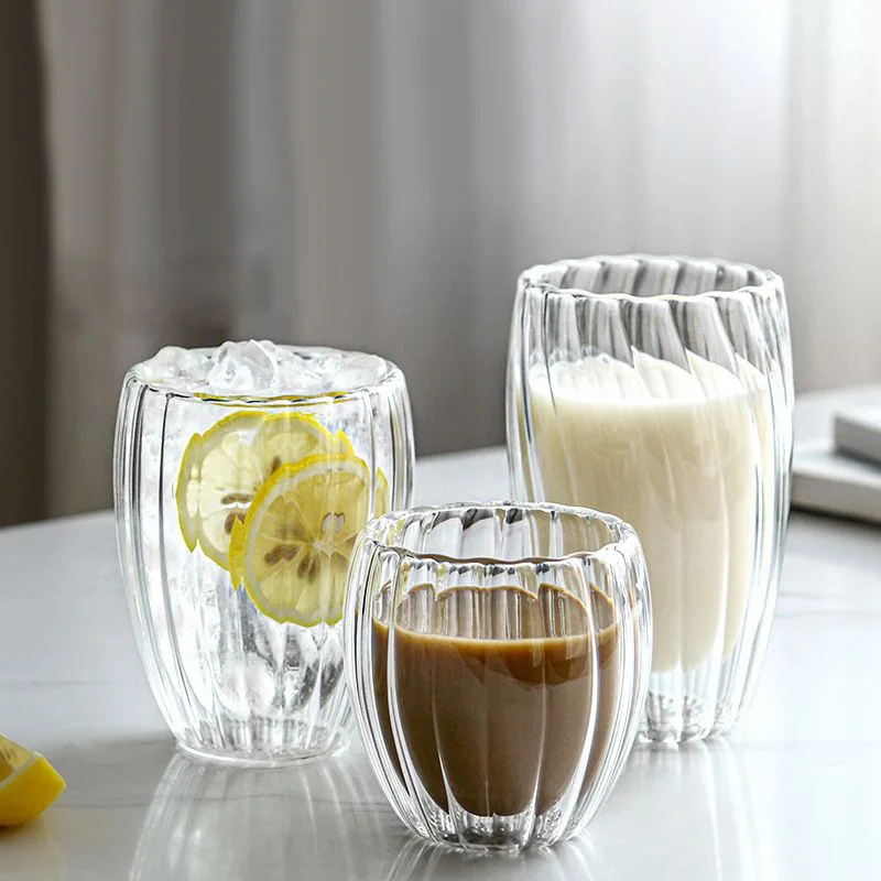 Manual blowing heat insulation coffee milk tea water double wall glass cup glass cup cups Eco Friendly