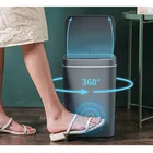Bin Intelligent Automatic Sensor Kitchen Cabinets Garbage Can Office Touchless Mini Smart Plastic Trash Bin With Lid