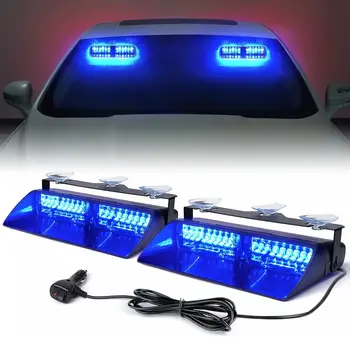 Car Lighting accessories manufacture LED Blue Red Windshield Sucker Strobe Emergency Warning light bar for car