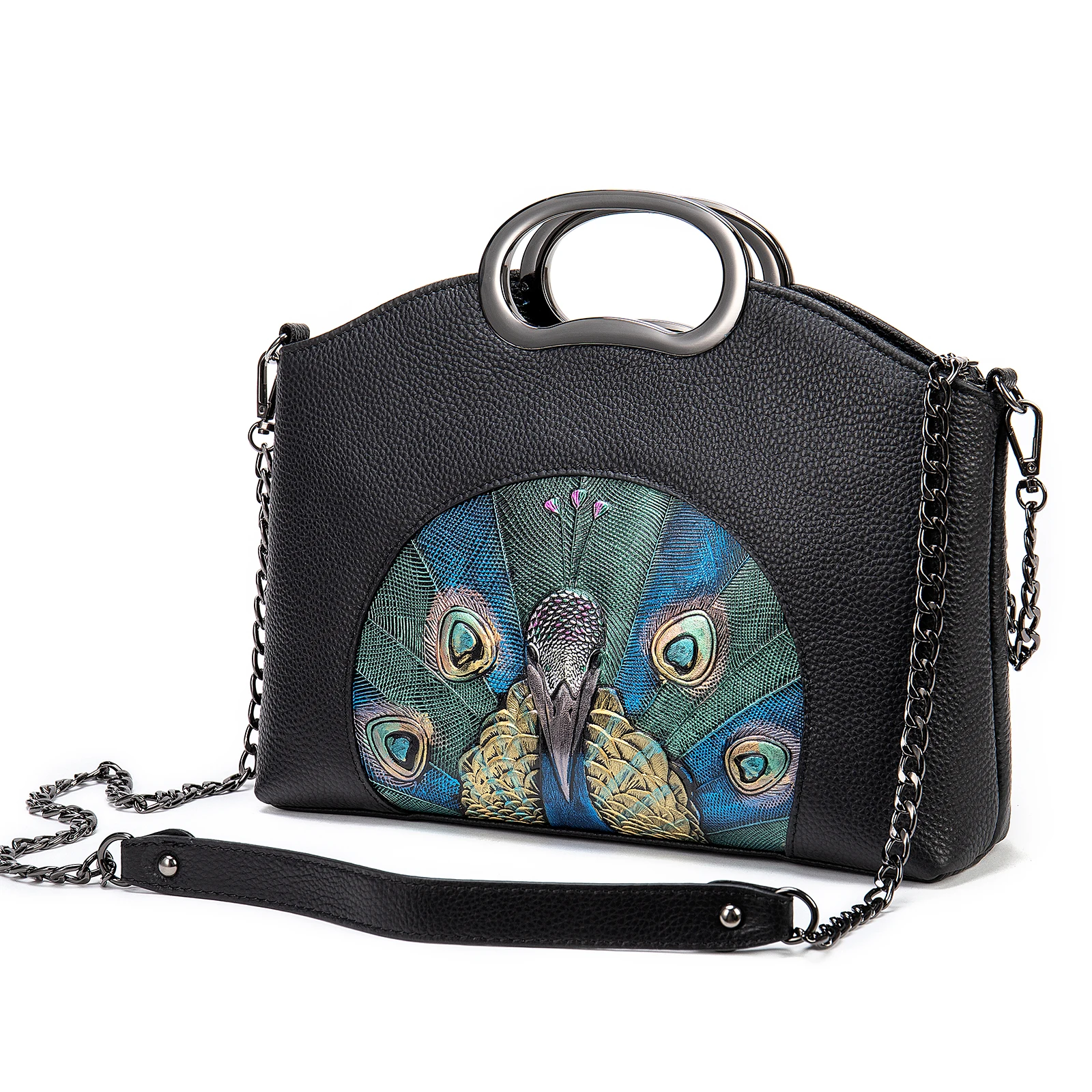 Handbags for Women Peacock Flower Tote Shoulder Bag Satchel for Ladies Girls 