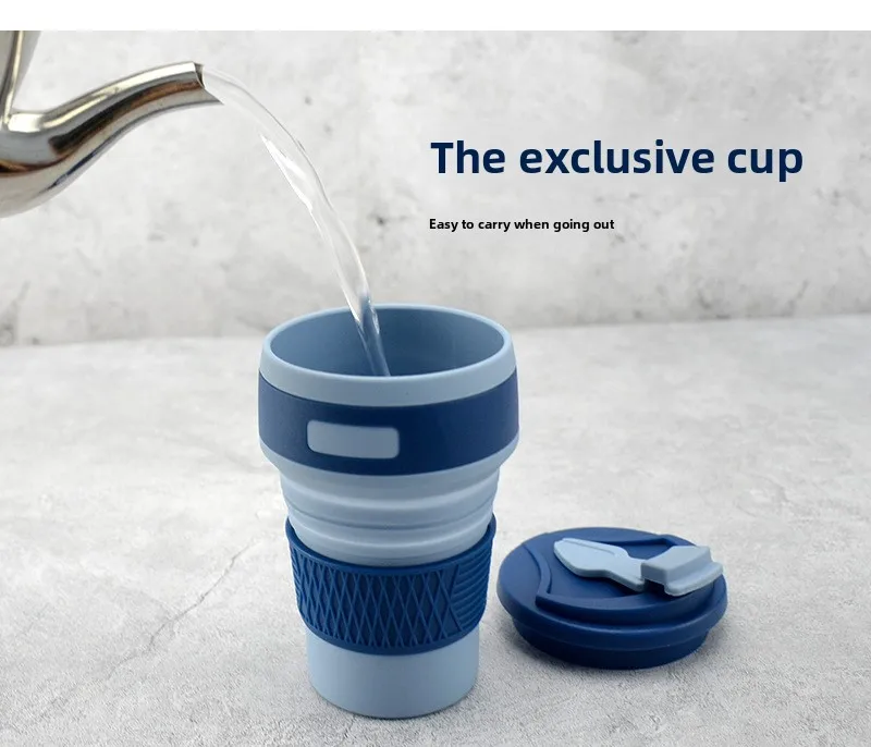 Portable Travel Foldable Silicone Coffee Cup for Outdoor Use for Milk Tea or Any Drink factory