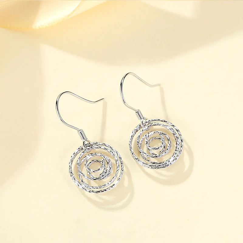 Light Luxury Circular Temperament Atmosphere 925 Sterling Silver Hoop Earrings