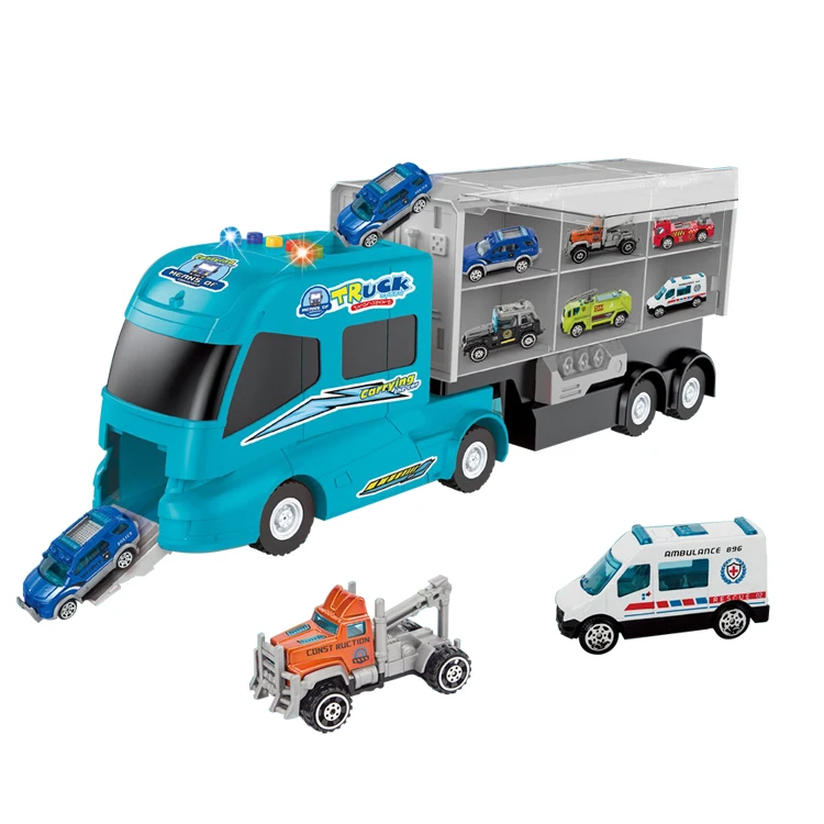 Friction Power Alloy Car Storage Container Electric Truck Toy for Kids