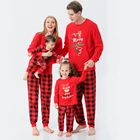 Sleepwear Custom Logo Sleepwear Family Christmas Pajamas Cartoon Printed Long Sleeved 2 Piece Set