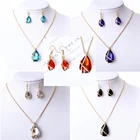 Crystal Earring Superstarer Water Drop Crystal Zircon Gemstone Necklace Earring Set Jewelry Sets Women