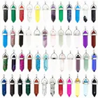 Natural Amethyst Healing Stone Pendant Spirituality Crystal Crafts Hexagon Bullet Crystal Point Necklace