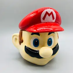 (Wholesale) Hot selling anime cartoon ceramic Mario coffee mug with lid for gift