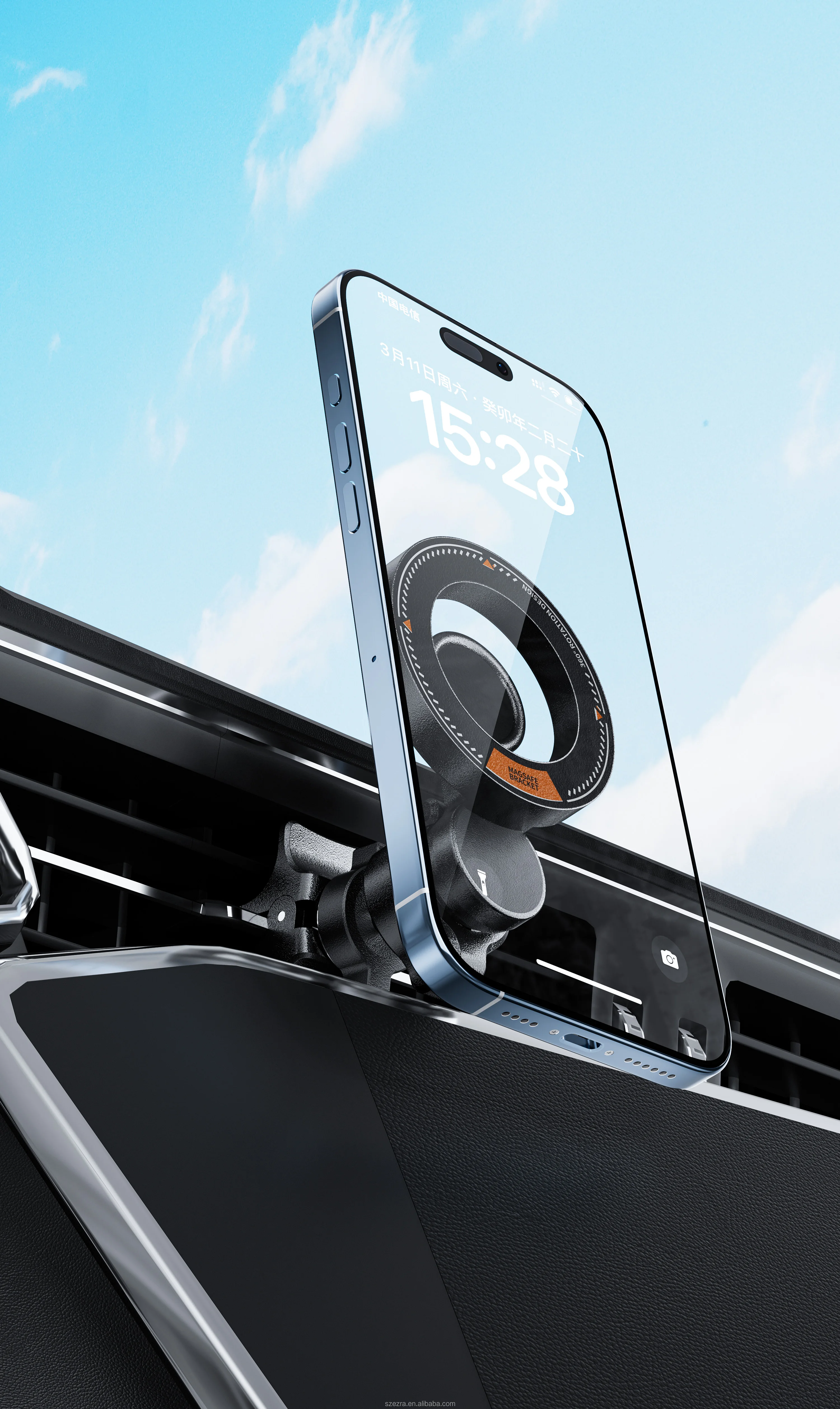 Magnetic Car Phone Holder 360 Degree Rotating Dashboard Windshield Air Vent Mount ABS Neodymium Magnet Universal Fit Sturdy