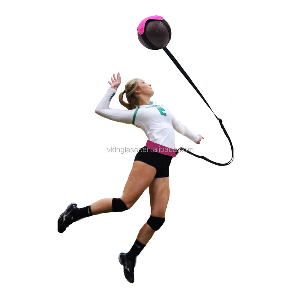 DaMohony Volleyball Training Equipment Solo Volleyball Trainer Aid Hands Free with Adjustable Waist Length fits Any Volleyball for Swings Returns The Ball 
