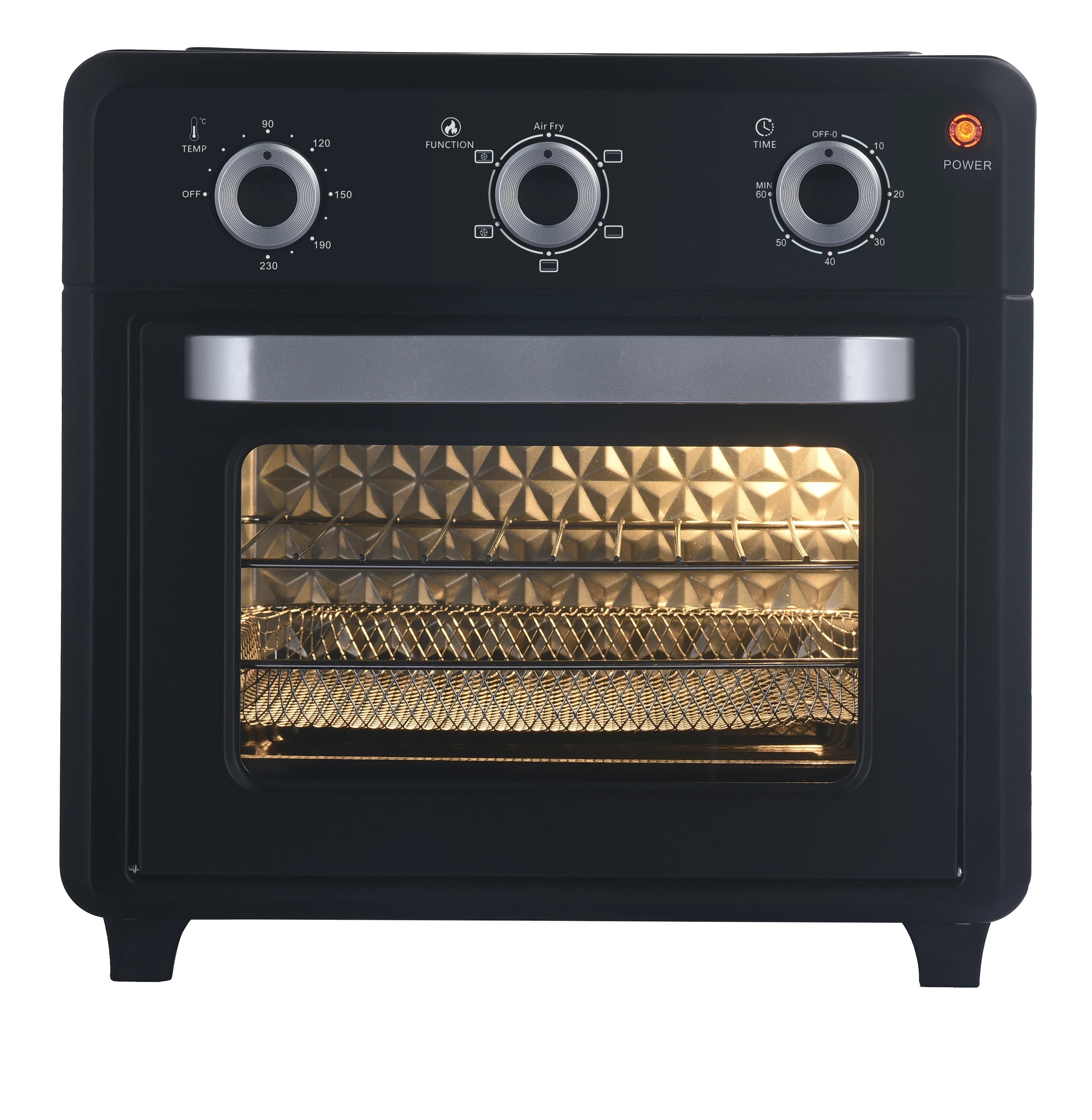 家用空气油炸锅烤箱电动20l 1400瓦高速热空气循环带电烤箱空气油炸锅