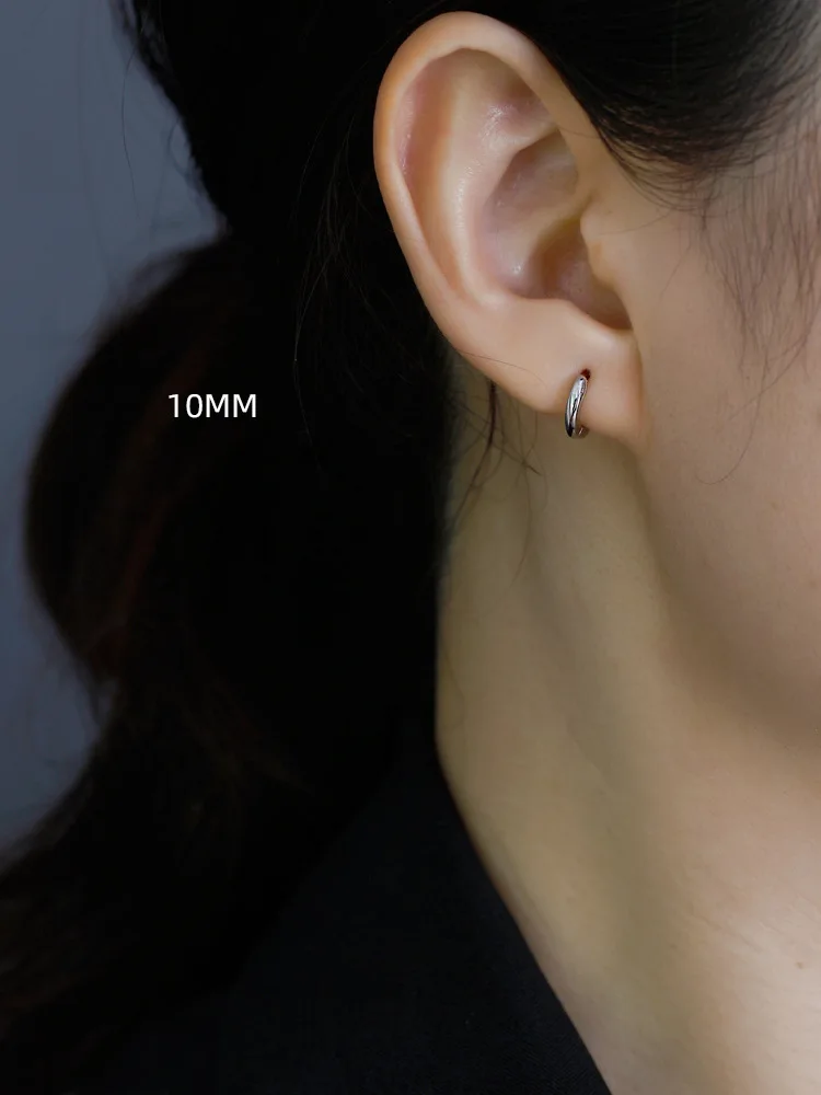 Wholesale gold plating sterling silver earrings, fashion jewelry huggie hoop earrings pure silver earrings