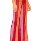 Stripe Fashion Crochet Drawstring Waist Sunset Stripe Women Long Pants
