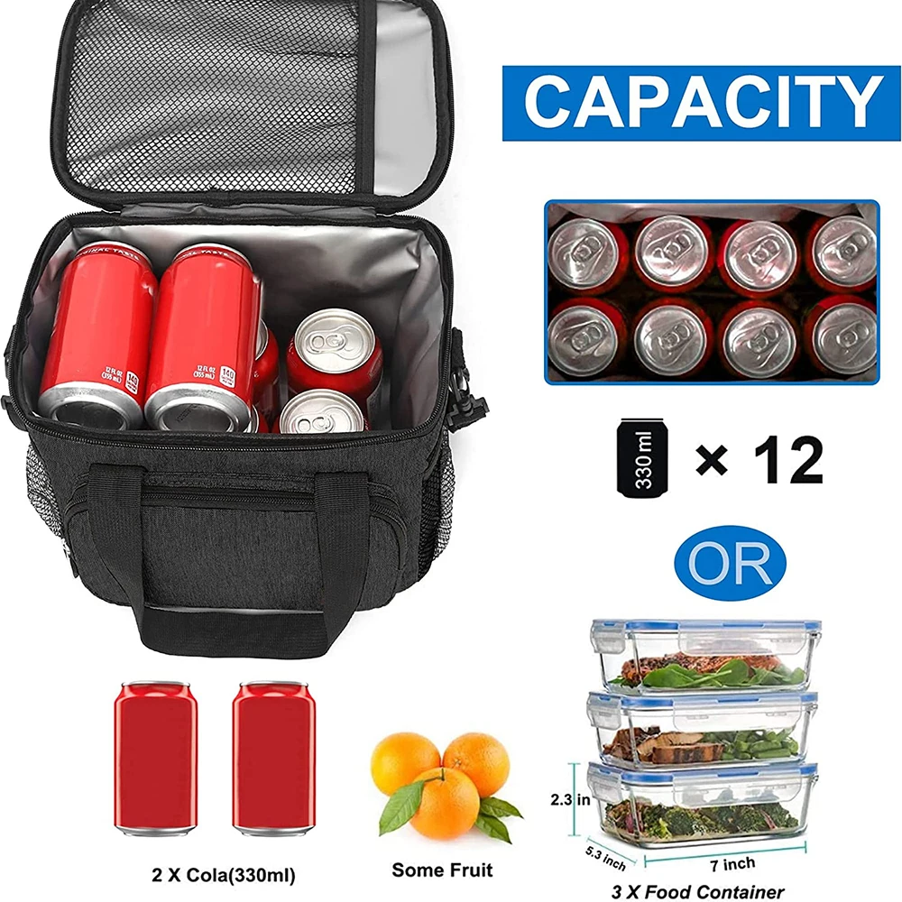 bag 600d polyester insulated cooler lunch bag