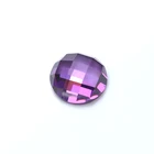 Amethyst CZ Zircon Round Checker Cut Amethyst Color Amethyst Gemstone Price For Sale