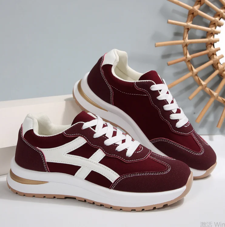 Comfortable, Fashionable and Casual Sports Shoes, Made of High-quality Fabric, Thick-soled Lace-up Premium Sports Shoes