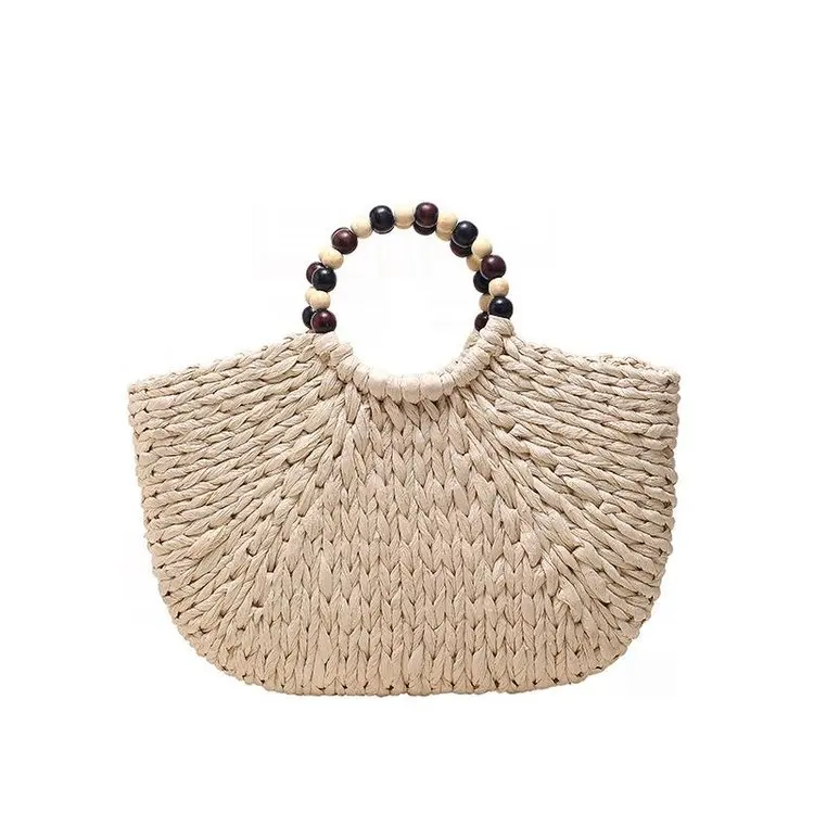 Wholesale Woven Women's Bags Tote Summer Beach Straw Shoulder Bag