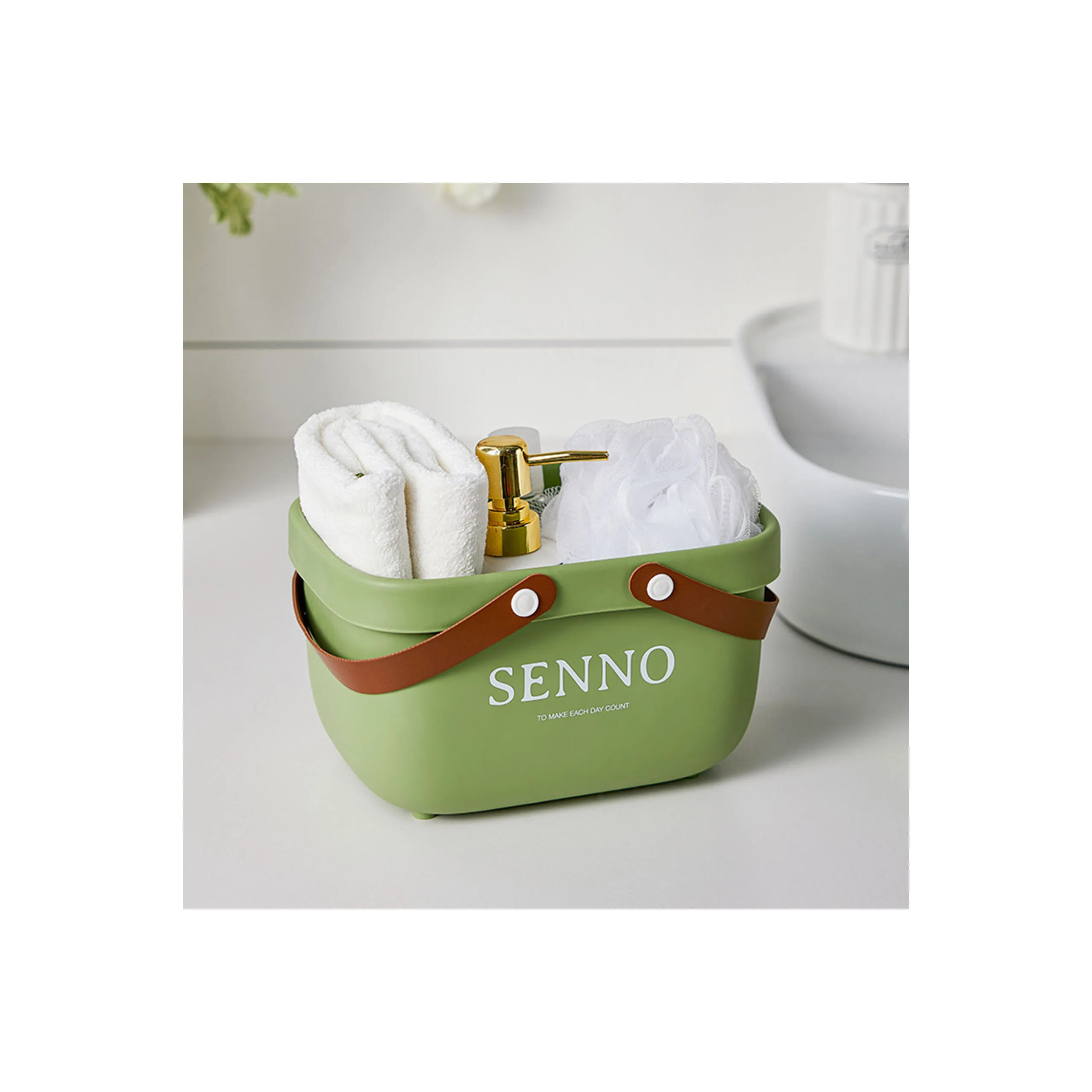 2023 hot sell new design wholesale portable bathroom shampoo shower gel towel facial cleanser storage basket Bath basket