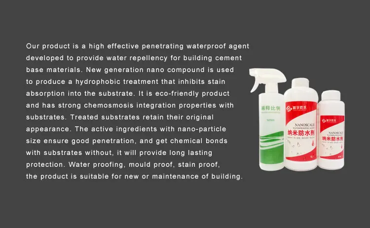 Nano Hydrophobic Coating Waterproofing Materials for Concrete Roof