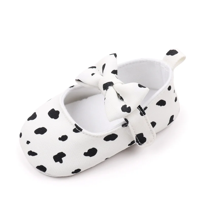 New Cotton Bow Princess Single Shoes for Baby Girls Solid Color Leopard Print Decorative Toddler Shoes details