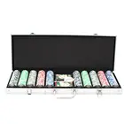 Poker Chips Case Set 500 Piece Poker Chips Playing Cards Aluminum Case Custom ABS Dice Pieces Poker Chips Set