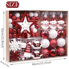 Bauble Ornaments EAGLEGIFTS 30-80mm 70pcs Red And White Clear Shatterproof Xmas Christmas Decor Bauble Ornament