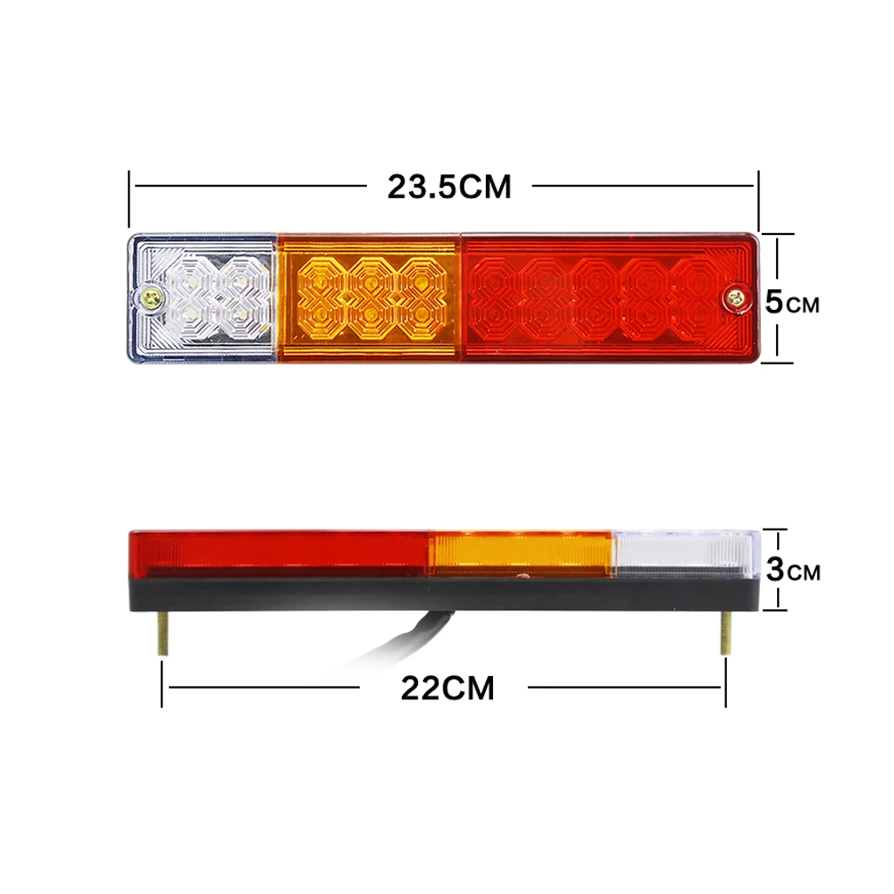 product dc12 24v rectangular trailer turn signal spot lamp truck warning tail light-29