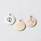 Charm Logo Wholesale Stainless Steel 15MM Round Charm Pendant For Necklace Custom Logo Brand Name