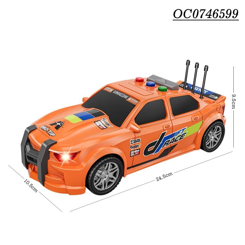 Friction racing small car model toys for children kids baby with light sound