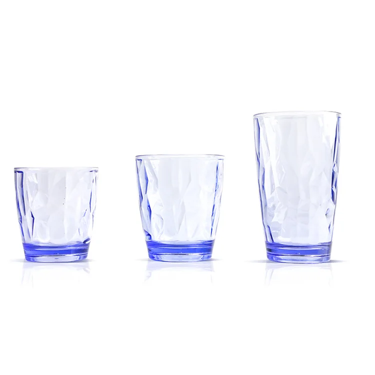 Plastic Cup Break Resistant Tumbler Glasses BPA Dishwasher Safe Matte Set of 4 