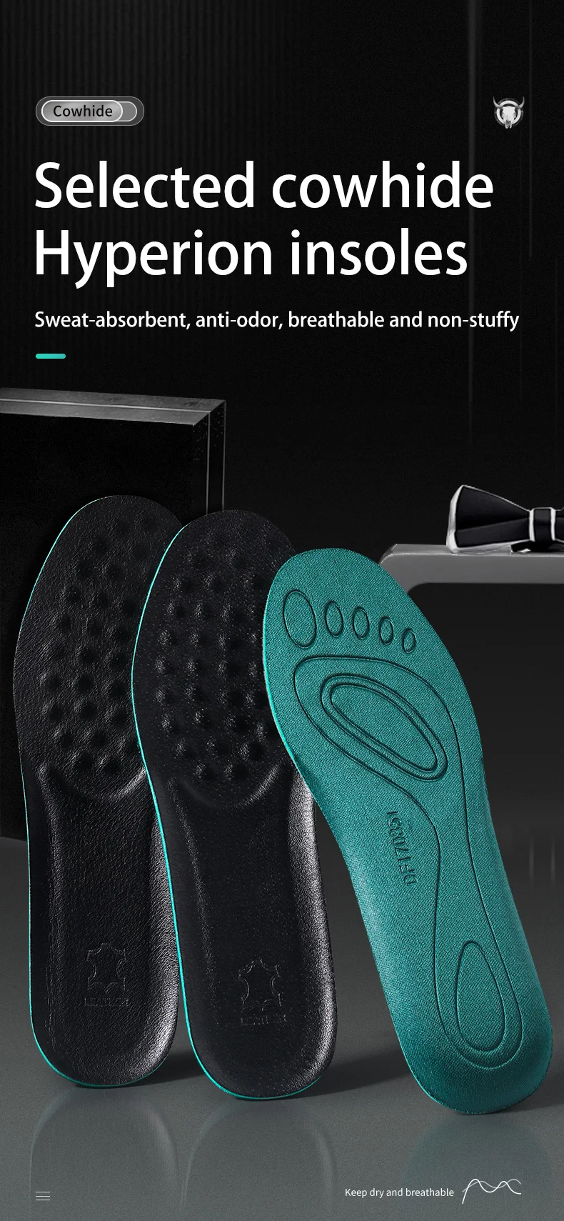Sweat-Absorbing Shock-Absorbing Leather Insoles for Comfortable Footbed Sweat-Absorbing Shock-Absorbing Leather Insoles for Comfortable Footbed