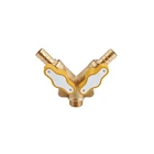 Brass Cock Brass Brass Ball Cock For Gas Twin-bodied Male/2Xhose Connector