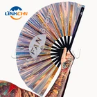 Folding Fan Fan Fan Hand Fan 2019 New Products Pvc Holographic Iridescent Reflective Folding Bamboo Pvc Hand Fan