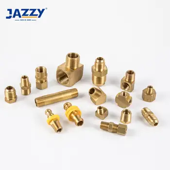 JAZZY Brass fitting plumbing Forged compression Fitting hydraulic hose brass fitting Water Brake Pipe Plumbing Brass pipe fittin